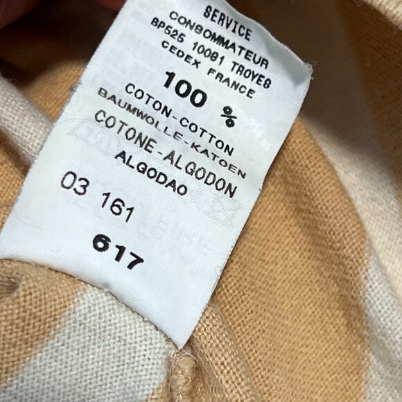 Vintage Petit Bateau Beige with White Stripes Long Sleeve Shirt Made in France - Picture 7 of 12